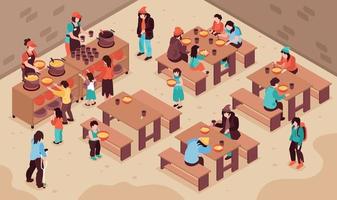 Volunteers Isometric Illustration vector