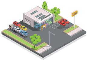 Car Showroom Place Composition vector