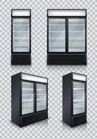 Drinks Fridges Realistic Transparent Set vector