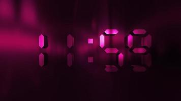 3D digitaler Countdown zählt 15 bis 0 Sekunden rosa Hintergrund video