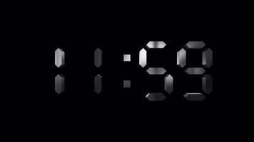 Reloj de cuenta regresiva digital de 15 segundos sobre fondo negro futurista video