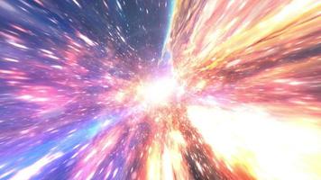 Time travel jump in colorful hyper space burst warp video