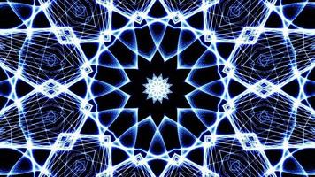 hyper kaleidoscop complex Blue mesh Mandala loop Rotating video