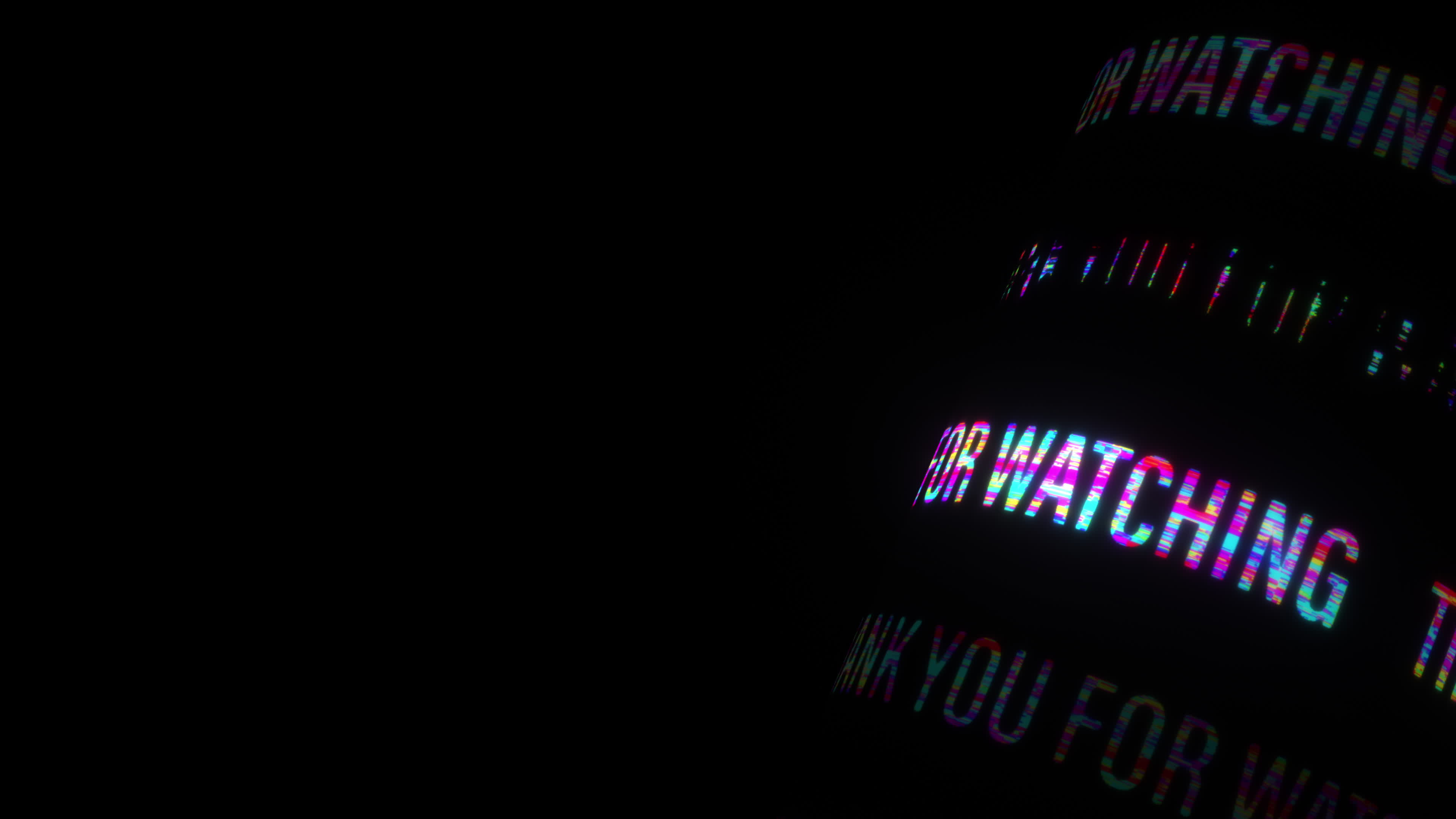 Thank You For Watching Colorful Glitch Text Effect Stock Video At Vecteezy