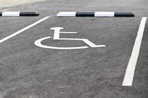 Handicapped parking spaces. photo