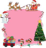 Empty Christmas board with cartoon characters and objects vector