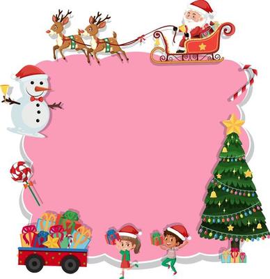 Empty Christmas board with cartoon characters and objects