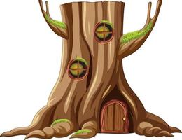 casa del árbol dentro del tronco del árbol vector