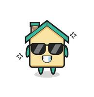 Cartoon mascot of house with cool gesture vector