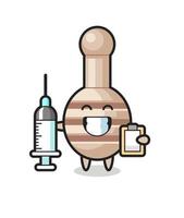 Mascot Illustration of honey dipper as a doctor vector