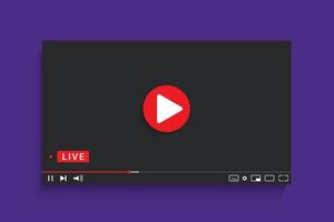 stock vector live stream video player