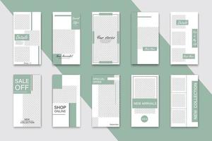 Editable Stories template with effect boke for your photo. vector