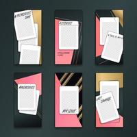 Editable Stories template with effect boke for your photo. vector