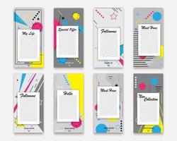 Editable Stories template with effect boke for your photo. vector