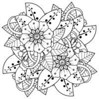 mehndi flower decorative ornament in ethnic oriental style vector