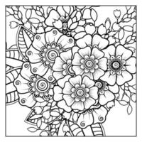 mehndi flower decorative ornament in ethnic oriental style vector