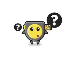 Cartoon Illustration of tape measure with the question mark vector