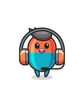 Cartoon mascot of capsule as a customer service vector