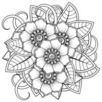 mehndi flower decorative ornament in ethnic oriental style vector