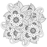 mehndi flower decorative ornament in ethnic oriental style vector