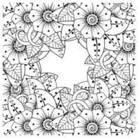 mehndi flower decorative ornament in ethnic oriental style vector