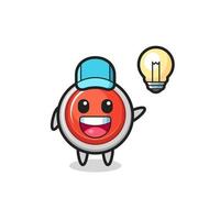 emergency panic button character cartoon getting the idea vector
