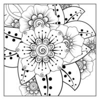 mehndi flower decorative ornament in ethnic oriental style vector