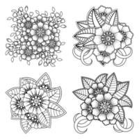 mehndi flower decorative ornament in ethnic oriental style vector