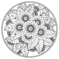 mehndi flower decorative ornament in ethnic oriental style vector