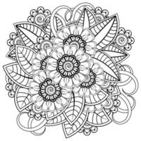 mehndi flower decorative ornament in ethnic oriental style vector