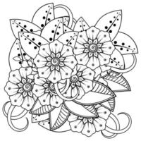 mehndi flower decorative ornament in ethnic oriental style vector