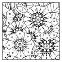 mehndi flower decorative ornament in ethnic oriental style vector