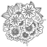 mehndi flower decorative ornament in ethnic oriental style vector