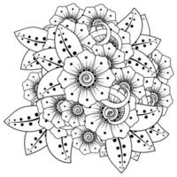 mehndi flower decorative ornament in ethnic oriental style vector