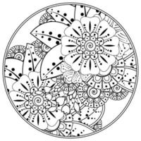 mehndi flower decorative ornament in ethnic oriental style vector