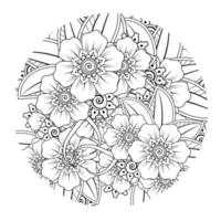 Mehndi flower for henna, mehndi, tattoo, decoration vector