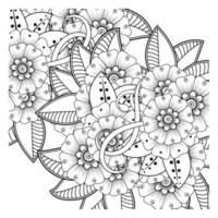 flor mehndi para henna, mehndi, tatuaje, decoración vector