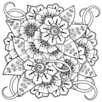 Mehndi flower for henna, mehndi, tattoo, decoration vector