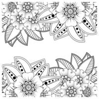 Mehndi flower for henna, mehndi, tattoo, decoration vector