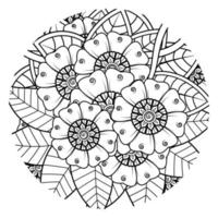 flor mehndi para henna, mehndi, tatuaje, decoración vector