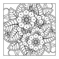 flor mehndi para henna, mehndi, tatuaje, decoración vector