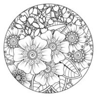 mehndi flower decorative ornament in ethnic oriental style vector