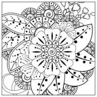 mehndi flower decorative ornament in ethnic oriental style vector