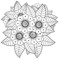 flor mehndi para henna, mehndi, tatuaje, decoración vector