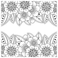 flor mehndi para henna, mehndi, tatuaje, decoración vector