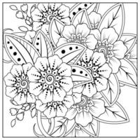 Mehndi flower for henna, mehndi, tattoo, decoration vector