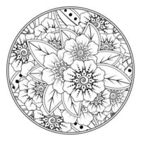 Mehndi flower for henna, mehndi, tattoo, decoration vector