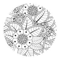 Mehndi flower for henna, mehndi, tattoo, decoration vector