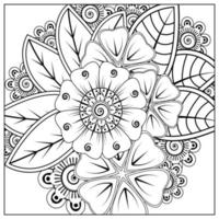 flor mehndi para henna, mehndi, tatuaje, decoración vector