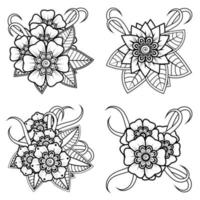 mehndi flower decorative ornament in ethnic oriental style vector